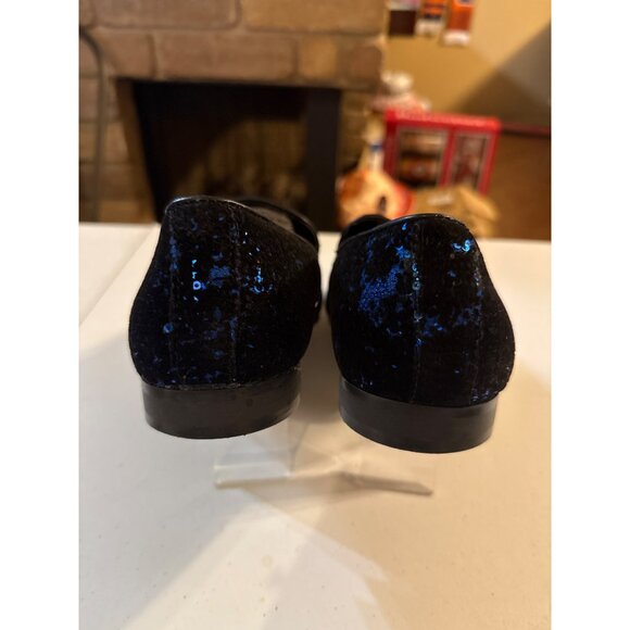 Platini Mens Black & Blue Velvet Loafers Size 8.5 main image 4